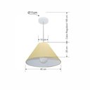 Ver imagem 2 de Lustre Pendente Cone Vivare Md-4078 Cúpula em Tecido 25/40x15cm - Bivolt Algodão-crú 127/220v