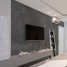 Papel de Parede Adesivo Lavavel Hd Marmore Brilho Cinza Escuro - 6
