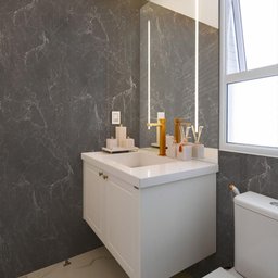 Papel de Parede Adesivo Lavavel Hd Marmore Brilho Cinza Escuro - 3
