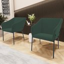 Ver imagem 2 de Kit 3 Cadeiras para Sala de Jantar Estar Living Olívia L02 Suede Verde - Lyam Decor