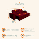 Ver imagem 3 de Sofá Retrátil e Reclinável 2,50m Suede Vancouver Vinho