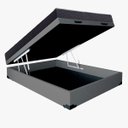 Ver imagem 1 de Cama Base Box Baú Casal Reforçado Sintético Cinza + Colchão Casal Reforçado D33 14x138x188