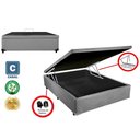 Ver mais imagens de Cama Base Box Baú Casal Reforçado Sintético Cinza + Colchão Casal Reforçado D33 14x138x188