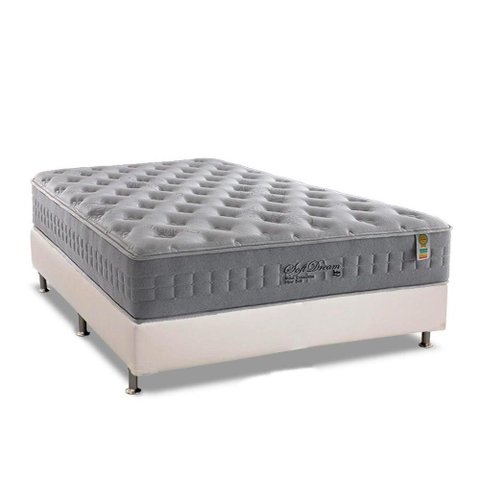 Cama Box Casal: Colchão Molas Ensacadas Anjos MasterPocket Soft Dream + Base CRC Courano White(