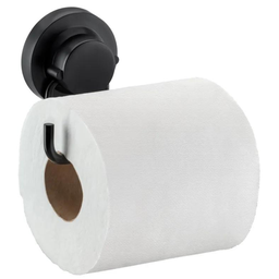 Papeleira Suporte Porta Papel Higiênico Fixação Ventosa Preto Fosco Future - 1