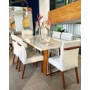 Ver imagem 1 de Sala de Jantar Madeira Maciça com 6 cadeiras 1,80x1,0m - Real/Luxury - Requinte Salas