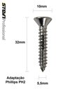 Ver imagem 5 de Parafuso Inox Auto Atarraxante Chata Phillips Stein 5,5x32 Caixa com 100 Peças