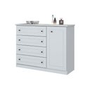 Ver imagem 1 de Cômoda Infantil Americana c/ 1 Porta e 4 Gavetas Branco - Henn