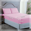 Ver imagem 4 de Conjunto Lençol Cama Queen 4 Peças 400 Fios com Elástico e Fronhas Toque Macio:rosa