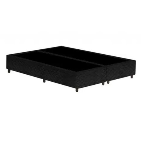 Box Queen Art Flex 158 X 198 Bi-partido Preto Universal Quarto Cama