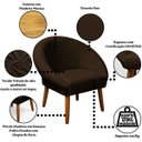 Ver imagem 3 de Poltrona Decorativa para Sala de Jantar Tecido Veludo Premium Estrutura Resistente Pés Palito