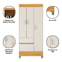Ver imagem 6 de Guarda-Roupa Solteiro 3 Portas 2 Gavetas Wend Cinamomo/Off White