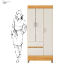 Ver imagem 5 de Guarda-Roupa Solteiro 3 Portas 2 Gavetas Wend Cinamomo/Off White