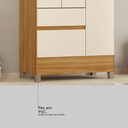 Ver imagem 7 de Guarda-Roupa Solteiro 3 Portas 2 Gavetas Wend Cinamomo/Off White
