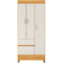 Ver imagem 1 de Guarda-Roupa Solteiro 3 Portas 2 Gavetas Wend Cinamomo/Off White