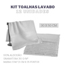 Kit 12 Toalhas de Lavabo Mão Linha Social 100% Algodao:Branco - 2
