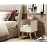 Conjunto Quarto Mesas de Cabeceira Pix com Painel de Cabeceira de Cama 1,60 Off White/freijó - 3