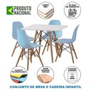 Ver imagem 4 de Conjunto De Mesa Madeira Infantil 68Cm Quadrado Branco 4 Cadeiras Azul Cor: Branco