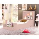 Ver imagem 4 de Mini Cama Infantil Casinha Liz Rosa com Nichos e Grade de Proteção Lateral + Colchão