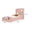 Ver imagem 3 de Mini Cama Infantil Casinha Liz Rosa com Nichos e Grade de Proteção Lateral + Colchão