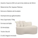 Ver imagem 5 de Sofá Divã Curvo 2 Lugares Feijão Orgânico Bouclé Bege + Brindes