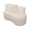 Ver imagem 6 de Sofá Divã Curvo 2 Lugares Feijão Orgânico Bouclé Bege + Brindes