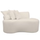 Ver imagem 1 de Sofá Divã Curvo 2 Lugares Feijão Orgânico Bouclé Bege + Brindes