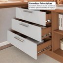 Ver imagem 3 de Escrivaninha em L Crrui-ESC008 Moderno 3 Gavetas MDF MDP Madeirado Branco Multimóveis