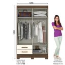 Ver imagem 2 de Guarda-Roupas 2 Gavetas 4 Portas Zafira Briz