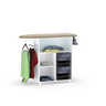 Balcão Tábua de Passar Roupas Mariana com Porta Cabide Branco/preto - Ajl Móveis - 2