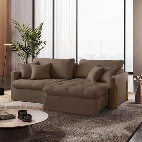 Sofá Cama Lisboa Retrátil e Reclinável 180cm Braço 10cm Meu Sofá Online