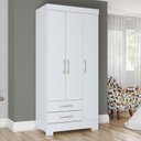 Ver imagem 1 de Guarda Roupa Solteiro 3 Portas 2 Gavetas Sensi Briz Branco/Rosa Chá
