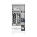 Ver imagem 3 de Guarda Roupa Solteiro 3 Portas 2 Gavetas Sensi Briz Branco/Rosa Chá