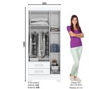 Ver imagem 2 de Guarda Roupa Solteiro 3 Portas 2 Gavetas Sensi Briz Branco/Rosa Chá