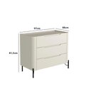 Ver imagem 3 de Cômoda com 3 Gavetas 97cm Pés em Metal 100% Mdf Cor:luna com Preto