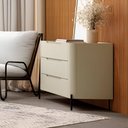 Ver imagem 1 de Cômoda com 3 Gavetas 97cm Pés em Metal 100% Mdf Cor:luna com Preto