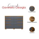 Ver imagem 4 de Cômoda Gaveteiro Georgia Freijó Cinza - Moval
