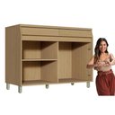 Ver imagem 7 de Balcão de Cozinha Modulado Simone Mendes P/ Pia S/ Tampo C/ 2 Portas e 2 Gavetas 120cm Carvalho/