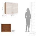 Ver imagem 3 de Armário Aéreo 2 Portas 80 cm Pérola Yescasa Off White/Freijó