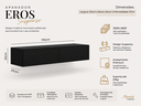 Ver imagem 3 de Aparador Buffet de Parede 110cm Preto com 2 Gavetas Espaçosas Design Clean Moderno