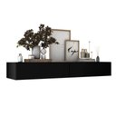 Ver imagem 4 de Aparador Buffet de Parede 110cm Preto com 2 Gavetas Espaçosas Design Clean Moderno