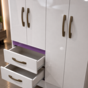 Ver imagem 4 de Guarda-Roupa Solteiro 4 Portas 2 Gavetas Madri Branco Moval
