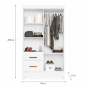 Ver imagem 6 de Guarda-Roupa Solteiro 4 Portas 2 Gavetas Madri Branco Moval