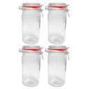 Ver imagem 1 de Kit 4 Potes Hermético Vidro Trava Metal 1000ml Class Home