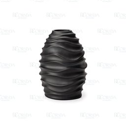 Vaso Ondas Decorativo Preto Grande em Cerâmica - 2