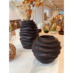 Vaso Ondas Decorativo Preto Grande em Cerâmica - 3