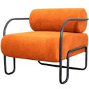 Ver imagem 2 de Kit 2 Poltronas para Sala e Escritório Base de Metal Mansk Linho Terracota