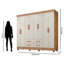 Ver imagem 5 de Guarda Roupa Casal Porto com Cômoda Lite 4 Gavetas Nature Off White – Móveis Leão
