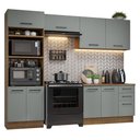 Ver imagem 3 de Armário de Cozinha Completa 270cm Rustic/Cinza Agata Madesa 07