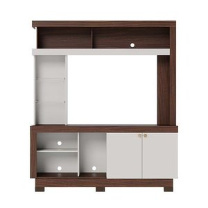 Estante Valença Nogueira Real/off White - Colibri Móveis